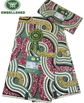 Embellished Ankara Wax Fabric 6 yards/African Fashion/ African fabric/ African dress