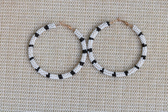 Beaded hoop earrings, African Beaded earrings, Elegant earrings, Tribal earrings, Boho earrings