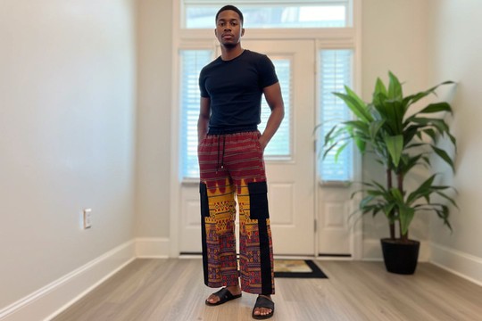African Ankara Wax Prints Double Pockets Cargo Pants/Bottom for Men