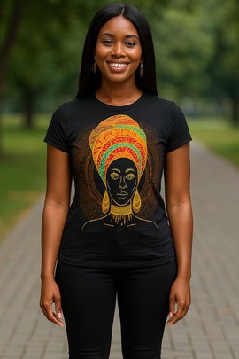 T-shirt africain pour femme Heritage Wear Nubian Queen