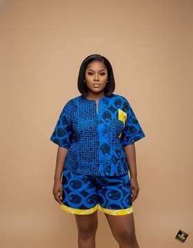 Ensemble deux pièces Adire indigo
