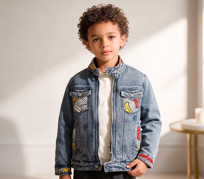 Veste en jean fourrée enfants (4-14 ans)