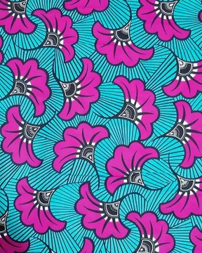 African Wax fabrics 6 yards "wedding flowers"