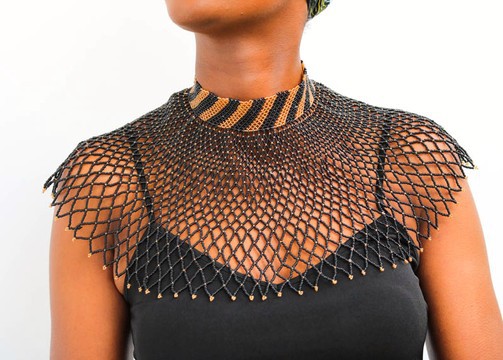 Collier de mariage africain, Collier châle perlé, Collier zoulou, Cadeau pour elle, Cadeau de demoiselle d'honneur
