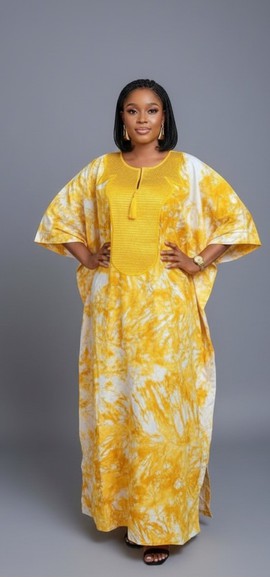 Chic Yellow Tie-Dye Maxi Dress - Modern Elegance
