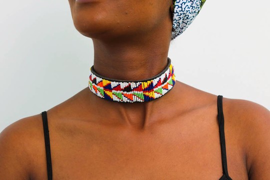Collier choker perlé africain, choker perlé Maasai, collier choker, collier tribal