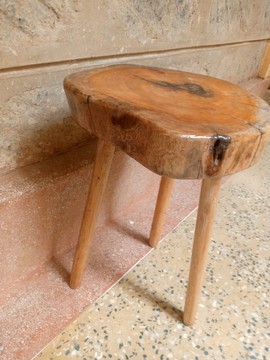 Tabouret en bois fait à la main/ table d'appoint en bois de chêne/ table basse en bois/ meubles anciens