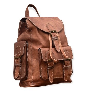100% handmade high quality genuine leather backpack.