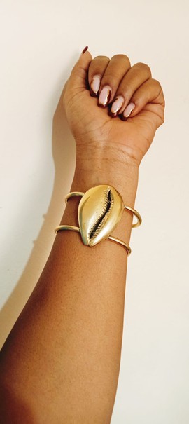 Brass Cowrie shell cuff, adjustable cuffs, handmade cuff, African jewelry