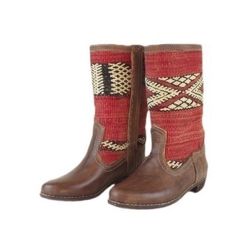 BIG SALE! Genuine leather boots with Kilim Handmade by Cuiroma craftsmen in Morocco