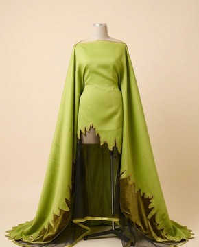 Luxury  Cape Evening Dress – Elegant African Inspired Satin Gown with Dramatic Floor-Length Cape