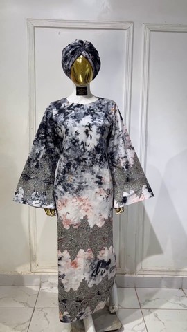 African Embroidered Kaftan/ Bazin Richie Wax/ African Boubou/ Ankara Bubu Kaftan