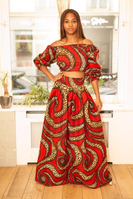 Skirt and bardot top set