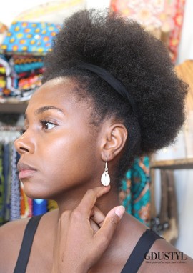 Boucles d'oreille Cauris " Khadija"