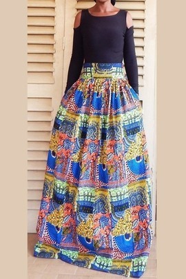 long skirt in African Waxprints
