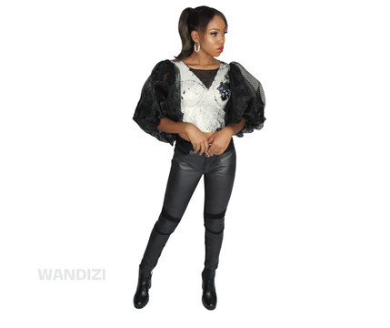 Sequin Crop Top with Organza Sleeves, Party Top, Sequin Top