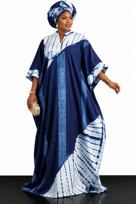 Boubou Adire pour femme – Tenue traditionnelle africaine élégante