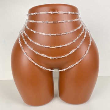 Baya transparent , waistbeats, perle de taille , bine bine , binbin, perle de ventre