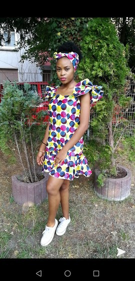 Multi-colored African mini dress