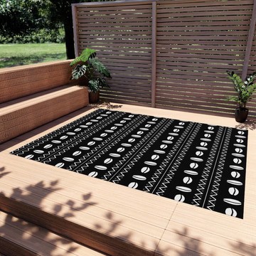 Black and White Tribal Rugs Outdoor African Carpet (LARGER SIZES AVAILABLE)