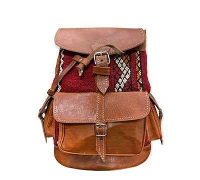 100% handmade high quality genuine leather backpack.
