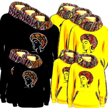 Wholesale Afro Snoody-10 – African Print Hooded Poncho for Modern Comfort