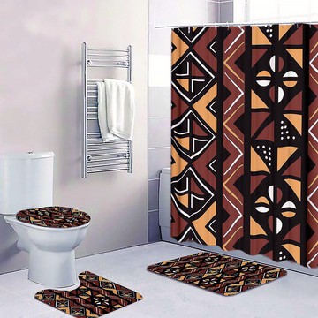 Cultural Unique Bath Mat White and Black Bathroom Rug (LARGER SIZES AVAILABLE)