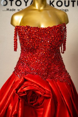 Crimson Royale Rhinestone Prom Ball Gown