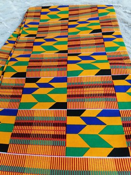 African Wax fabrics 100% cotton 1 yard "Ghana fresh"