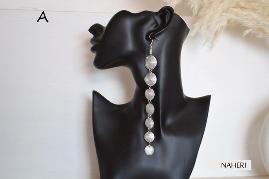 African aluminum tiered earrings long