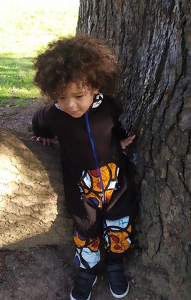 Mixed fleece/wax children's jumpsuit