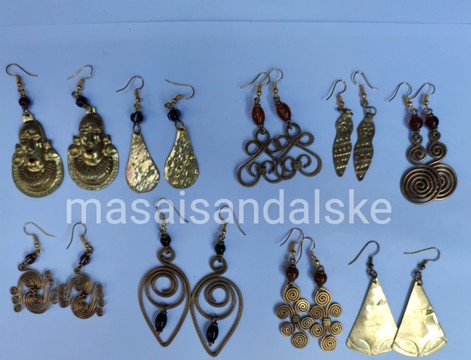 Brass earrings , brass and bone earrings , Wholesale brass earrings