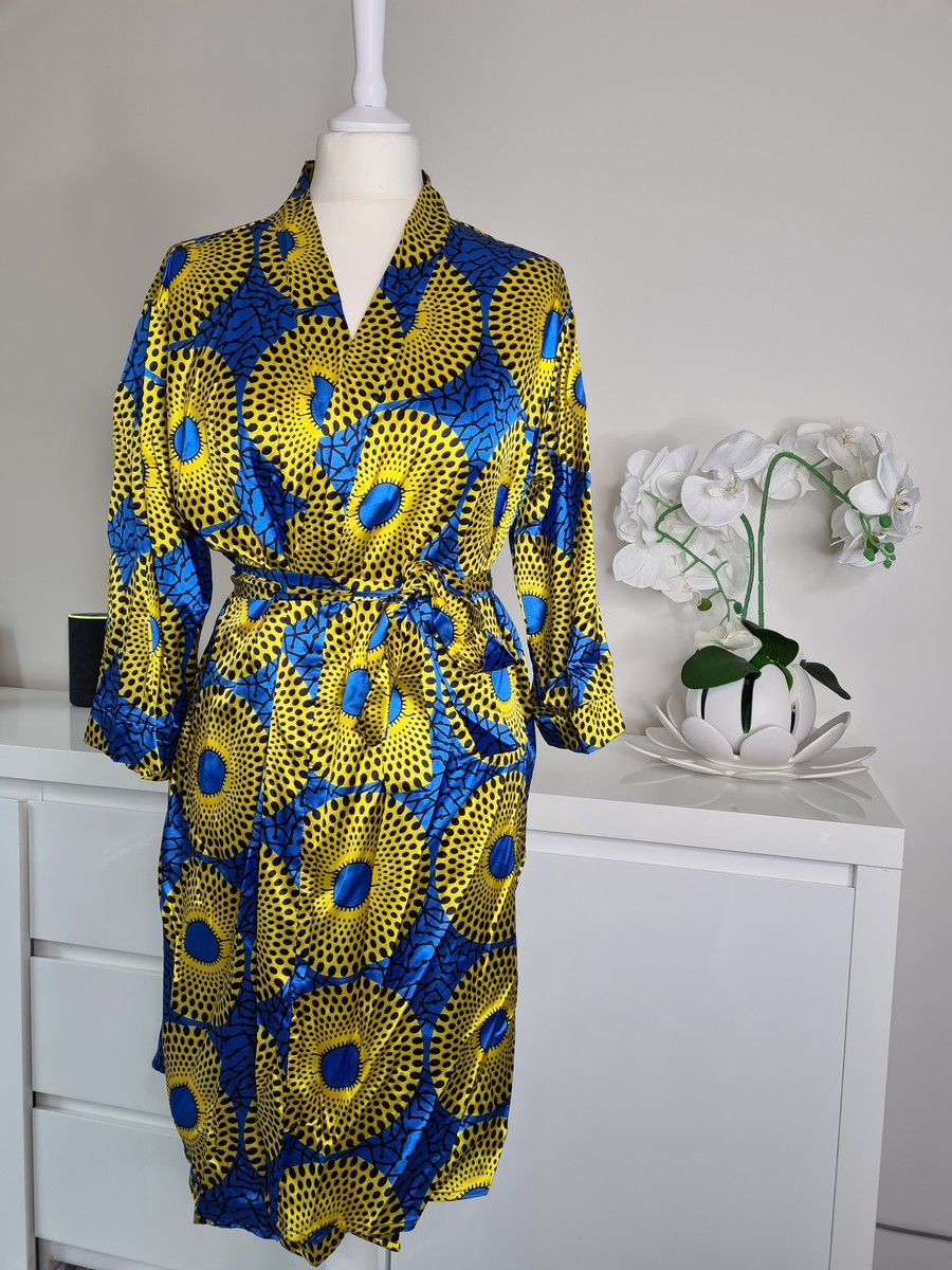 African print satin robe by nnengashop Bathrobes ANKA