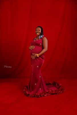 Ruby Horizon Mermaid Gown/ Maternity Gown