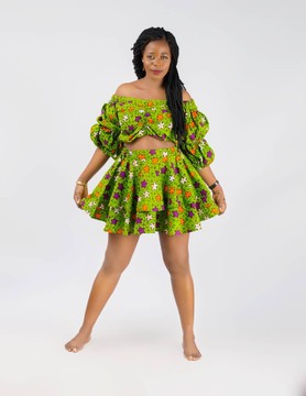 Flair 2 Step Ankara Crop Top / Skirt Set| Ankara Top &amp; Skirt| Ankara Dress| Ankara| Gifts For Her