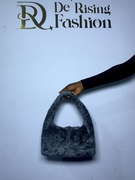Soft Grey Faux Fur Handbag for Trendy Outfits