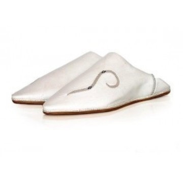 Slipper in original white leather