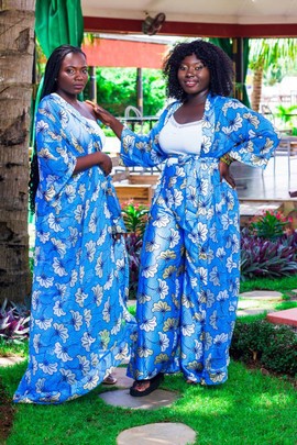 Silk and chiffon set. Silk Trousers and Chiffon Kimono Top