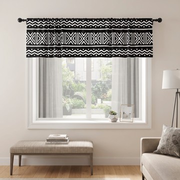 Zebra Stripe Inspired Print Curtain Valance | Safari Window Décor | Bynelo