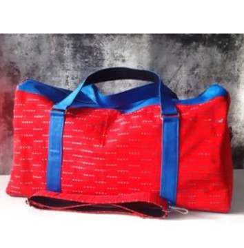 African Aso Oke Duffel bag(Red)