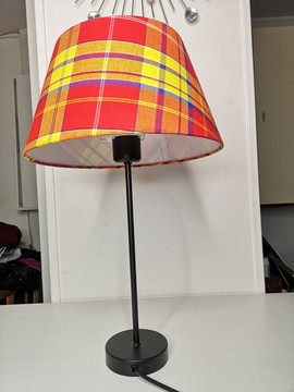 Medium Red Madras Lampshade Handmade