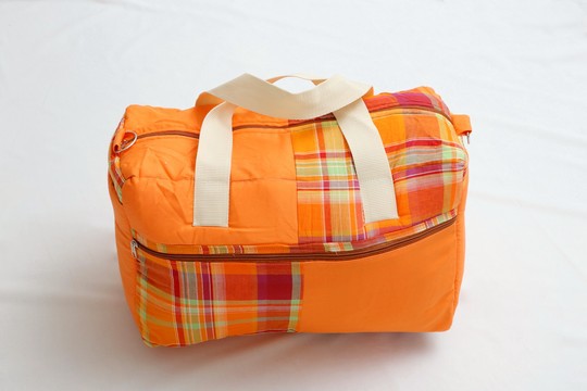 Diaper bag Madras Orange Handmade