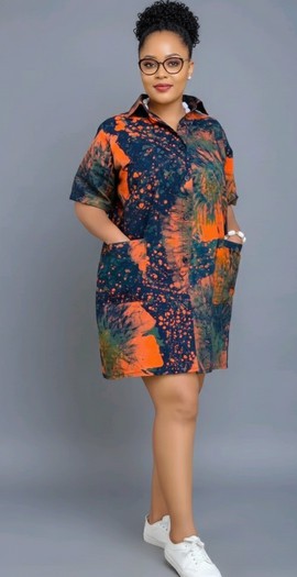 Vibrant Tie-Dye Button-Up Dress