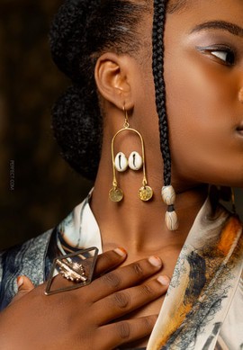 Magnifiques boucles d'oreilles « duo cauris »