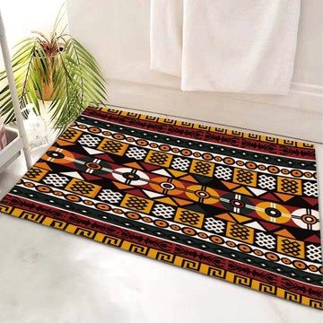 African Bathroom Unique Bath Mat Colorful Patterned Rug (LARGER SIZES AVAILABLE)