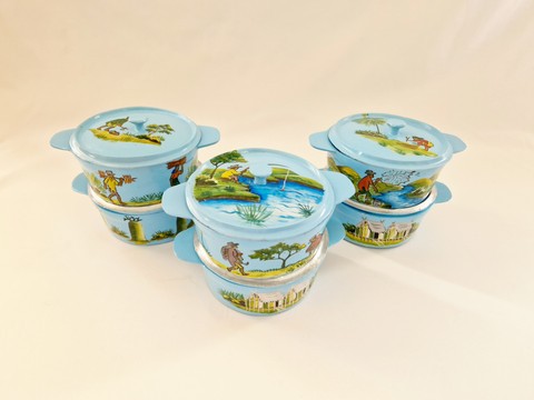"TONTOLO": 6 mini round casseroles/ mini pot/ Madagascar