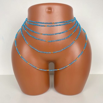 Bayas bleu en Crystal , bine bine , perle de taille , collier de ventre