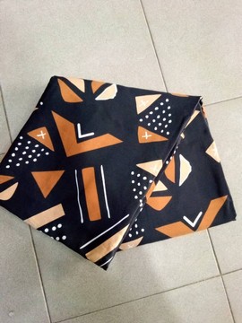 Tissus Soie imprimée Bogolan 6 yards "love de soie 2"