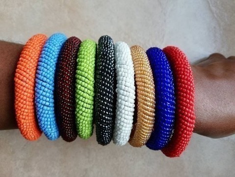 African African Zulu beaded bracelet, Beaded bracelets for women, Roll on bracelets, Gift for her