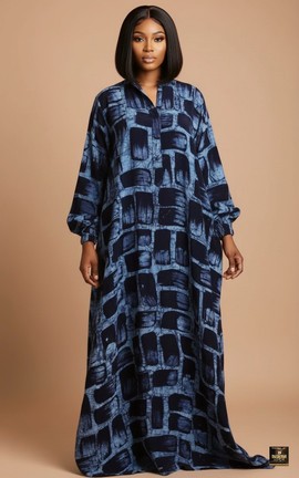 Robe maxi kaftan indigo